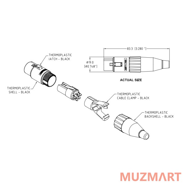Amphenol AC3FCP Разъём 3 XLR мама кабельный