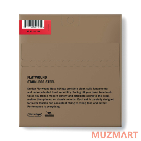 Dunlop DBFS45105M Flatwound Stainless Steel Medium Scale Струны для бас-гитары