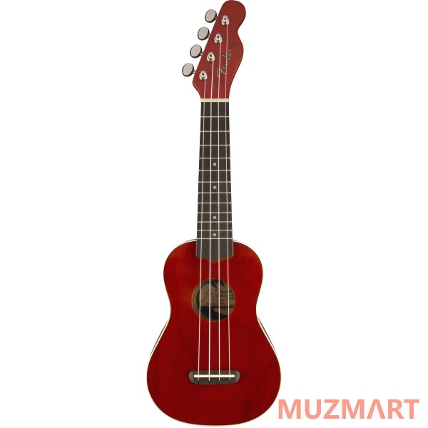 Fender UKULELE VENICE CHERRY Укулеле сопрано, цвет вишневый