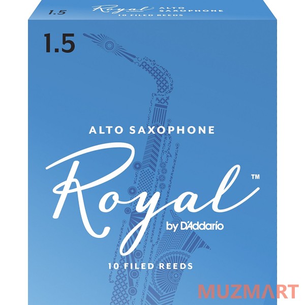 D'Addario WOODWINDS RJB1015 ROYAL, ALTO SAX, #1.5, 10 BX Трости для альт саксофона, размер 1.5, 10 шт