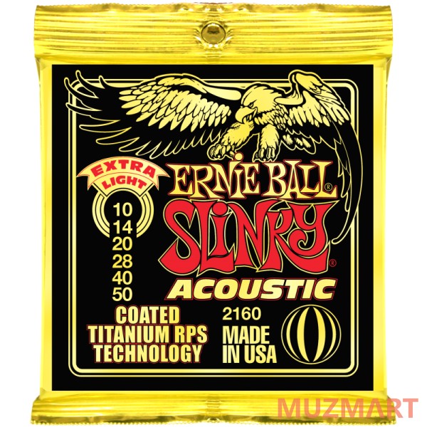 Ernie Ball 2160 струны для акустической гитары Coated Titanium RPS