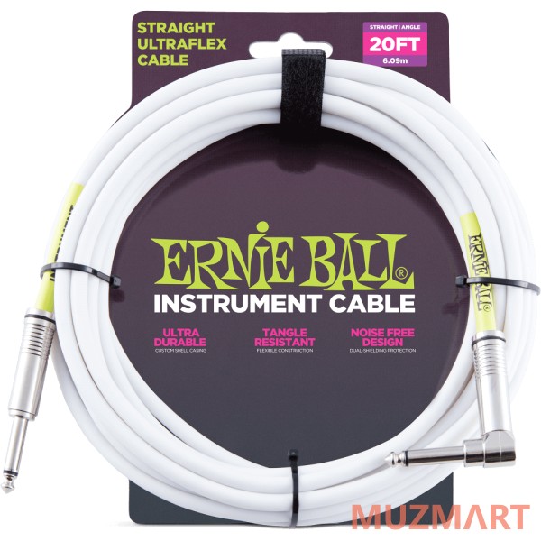 Ernie Ball 6047 Кабель инструментальный 6 метров белый