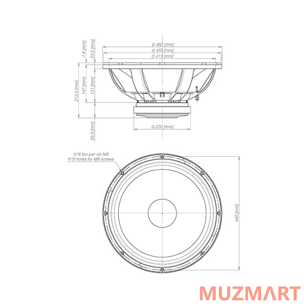 Eighteen Sound 18LW1251/8 18" динамик с расширенным НЧ