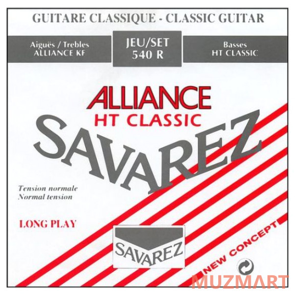 Savarez 540R Alliance HT Classic Red standard tension струны для классической гитары