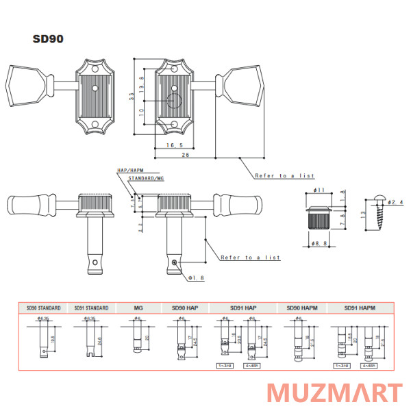 Gotoh SD90-MG-SL-N Колки локовые для электрогитары