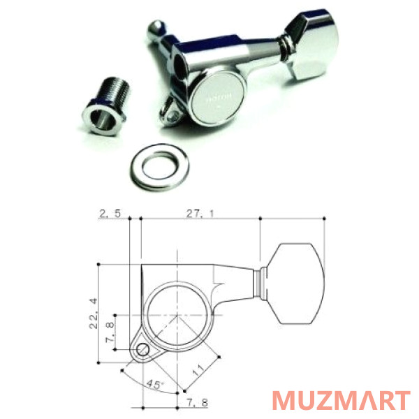 Gotoh SG381-MG-07-C-(L3+R3) Колки локовые 3+3