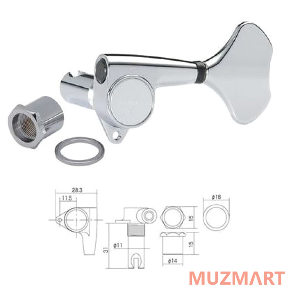 Gotoh GB-707-5-C-(L3+R2) Закрытые колки для бас-гитары