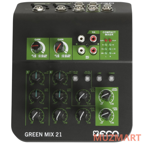 ECO GREEN MIX 21 Компактный микшерный пульт