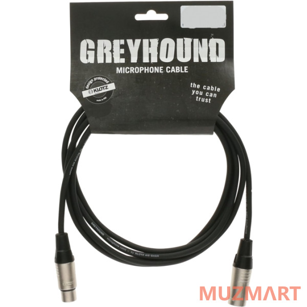 Klotz GRG1FM10.0 GREYHOUND Микрофонный кабель XLR мама XLR папа, 10м