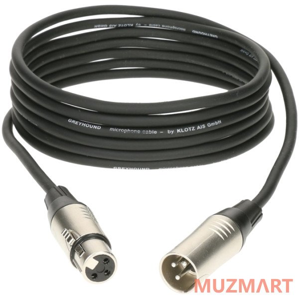 Klotz GRG1FM10.0 GREYHOUND Микрофонный кабель XLR мама XLR папа, 10м