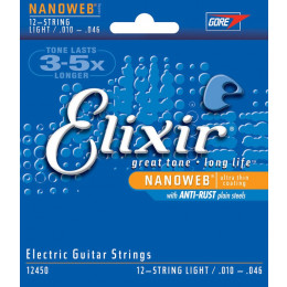 Elixir 12450 NANOWEB Комплект струн для 12-струнной электрогитары