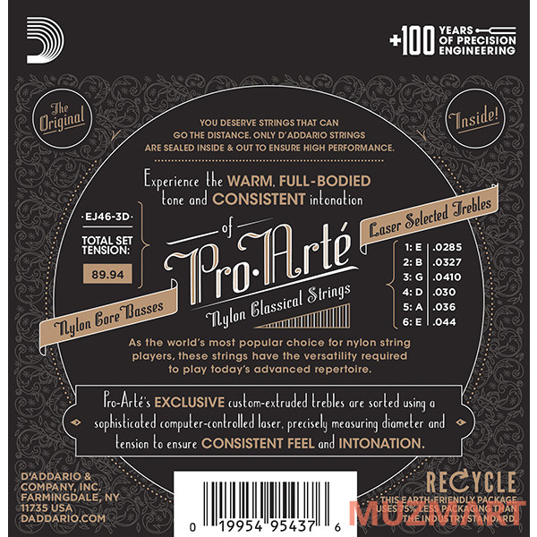 D'Addario EJ46-3D Pro-Arte Nylon Струны для классической гитары