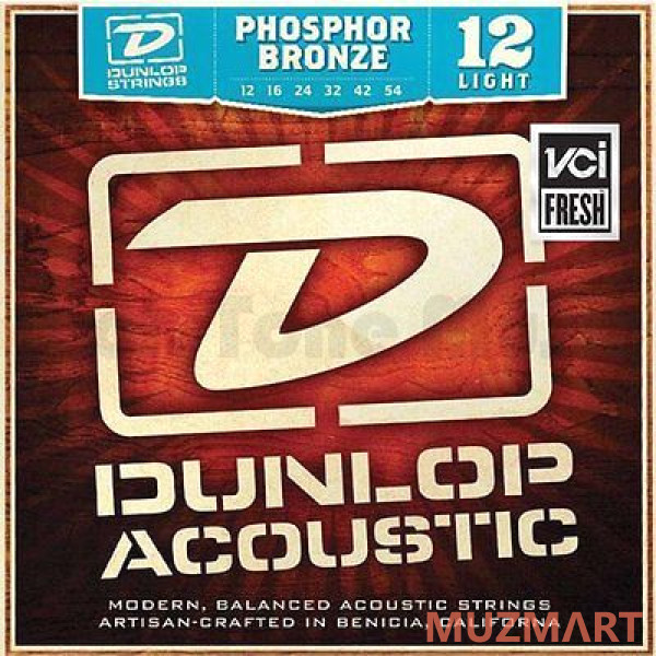 Dunlop DAP1254 Комплект струн для акустической гитары, Light, 12-54Light, 12-54