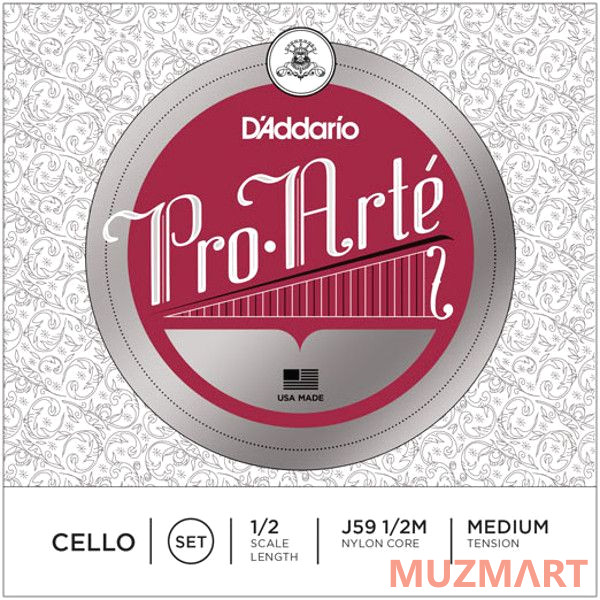 D'Addario J59 1/2M pro arte cello set medium 1/2 Струны для виолончели