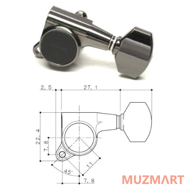 Gotoh SG381-HAPM-07-CK-(L3+R3) Колки для гитары