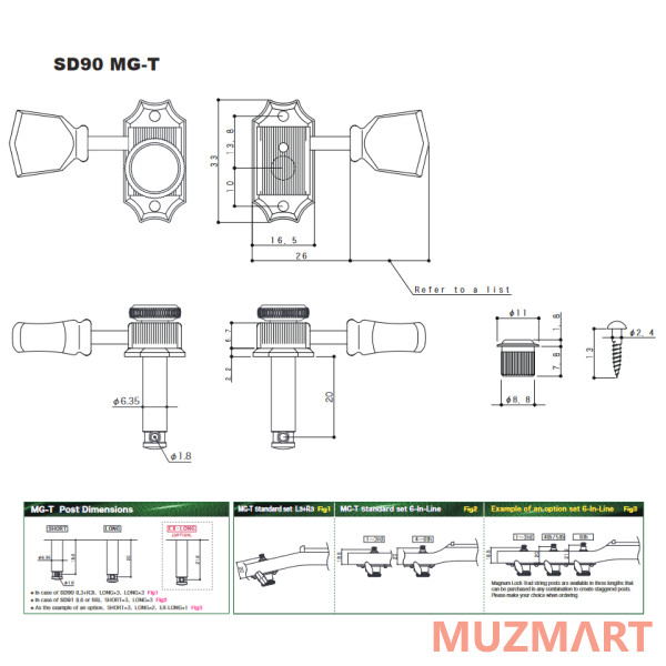 Gotoh SD90-MG-T-SL-N Колки локовые