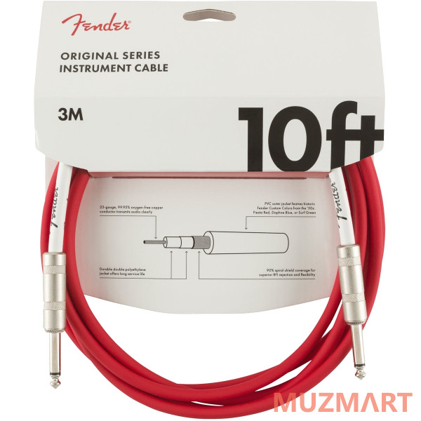 Fender 10' Original Series Instrument Cable FRD Инструментальный кабель