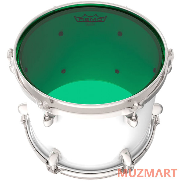 Remo BE-0310-CT-GN Emperor® Colortone™ Green Drumhead Цветной двухслойный прозрачный пластик для барабана 10"