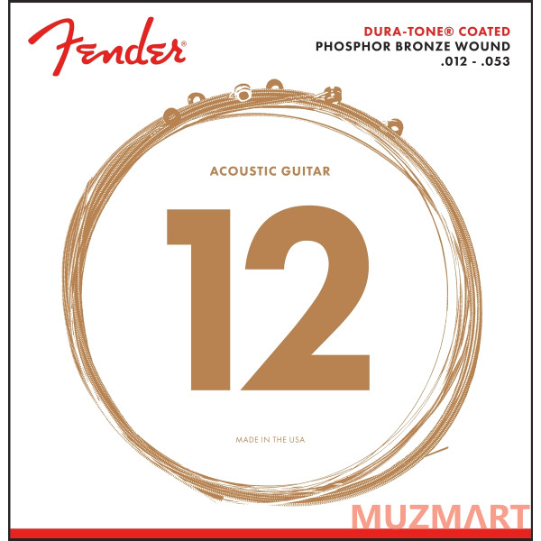 Fender 860L PHOSPHOR BRONZE COATED 12-53 Струны для акустической гитары 12-53