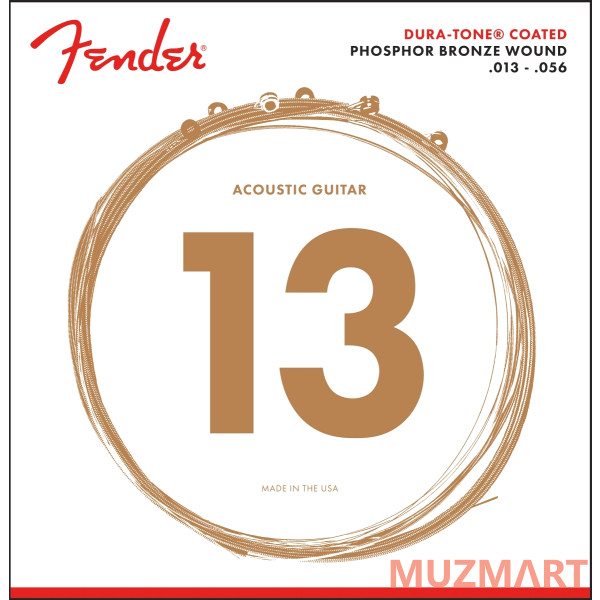 Fender 860M PHOSPHOR BRONZE COATED 13-56 Струны для акустической гитары 13-56