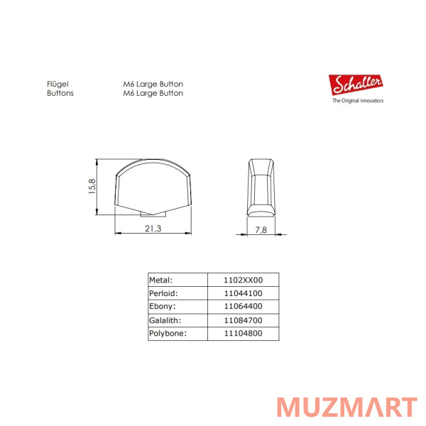 Schaller 10030523.02.36 M6 Pin Комплект одиночной колковой механики