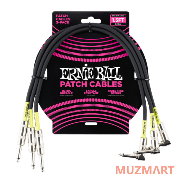 Ernie Ball 6076 Набор инструментальных кабелей, 46 см, 3 шт
