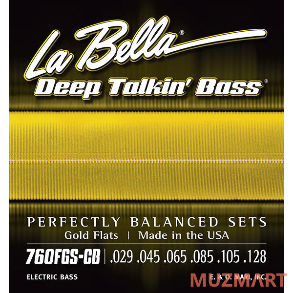 La Bella 760FGS-CB Gold Flats Комплект струн для 6-струнной бас-гитары