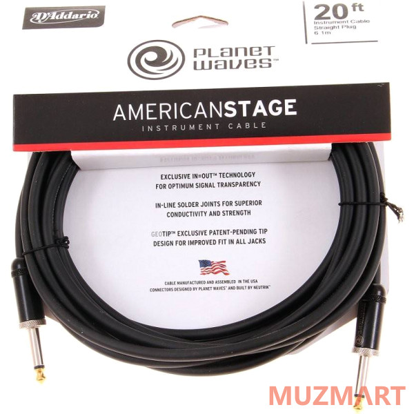 Planet Waves PW-AMSG-20 Инструментальный кабель Jack-Jack, 6,10 м