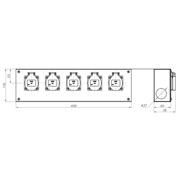 ТТС KPC-5-5R Коробка розеточная