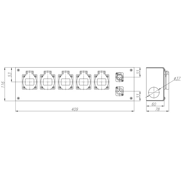 ТТС KPC-6-5R-1F3-1M3 Коробка розеточная