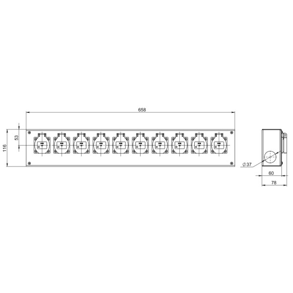 ТТС KPC-10-10R Коробка розеточная