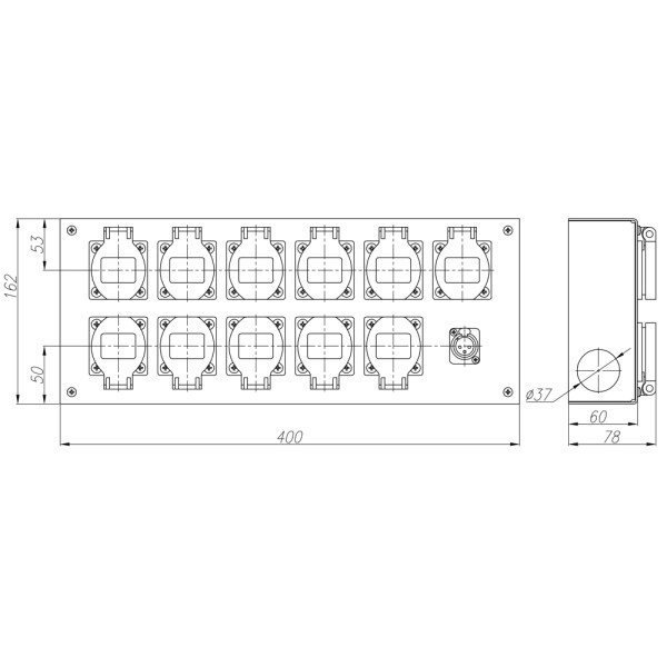 ТТС KPC-12D-11R-1F3 Коробка розеточная