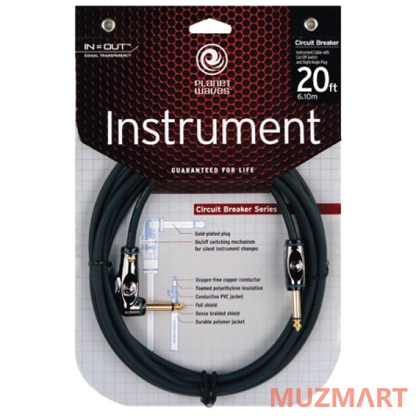 Planet Waves PW-AGRA-20 Кабель инструментальный Jack-Jack, 6,10м