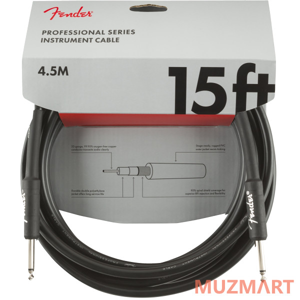 Fender 15` INST CABLE BLK Инструментальный кабель