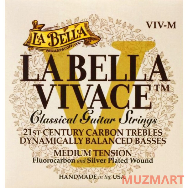La Bella VIV-M Vivace Medium Tension Струны для классической гитары