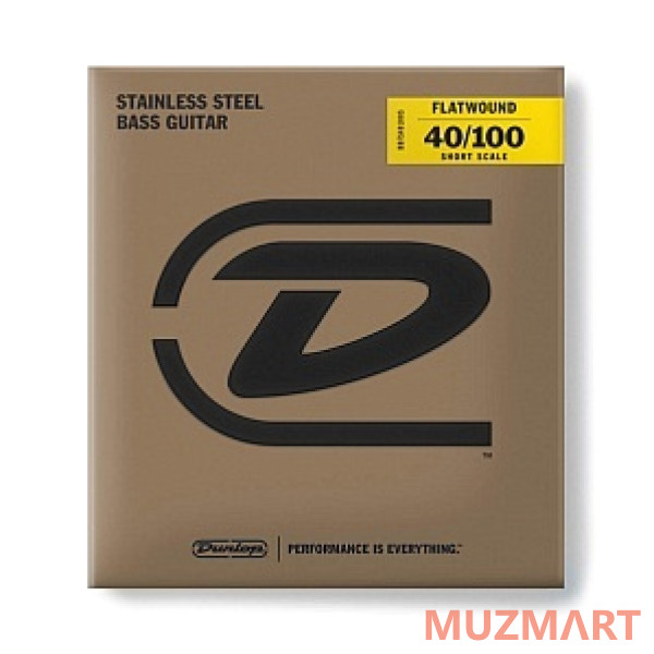 Dunlop DBFS40100S Flatwound Short Scale Комплект струн для бас-гитары