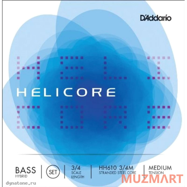 D'Addario HH610-3/4M Helicore Комплект струн для контрабаса размером 3/4