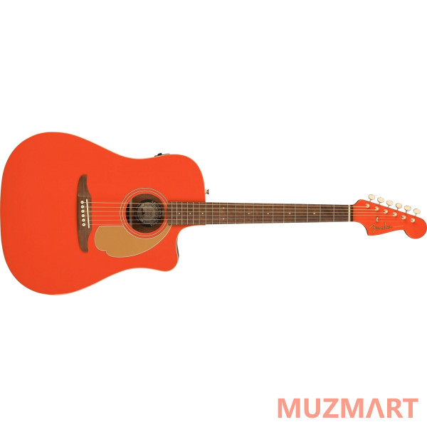 Fender LTD ED Redondo Player Fiesta Red, Gold Hardware Электроакустическая гитара