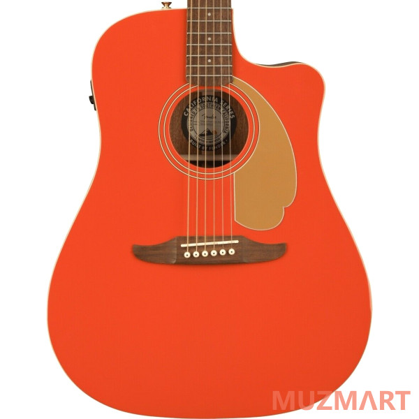 Fender LTD ED Redondo Player Fiesta Red, Gold Hardware Электроакустическая гитара