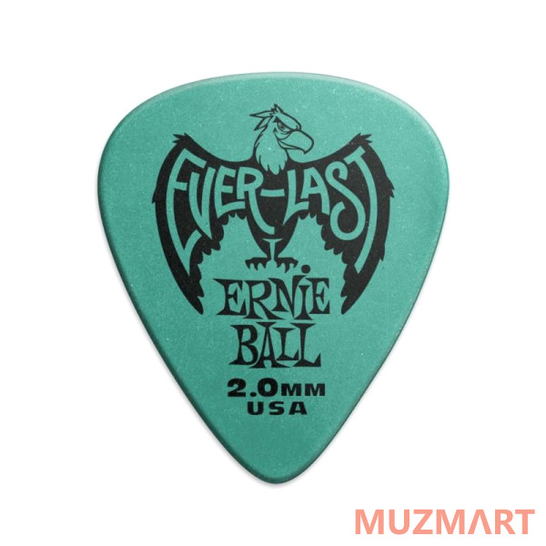 Ernie Ball 9196 Медиатор делриновый нескользящий 2,0 (набор 12 шт)