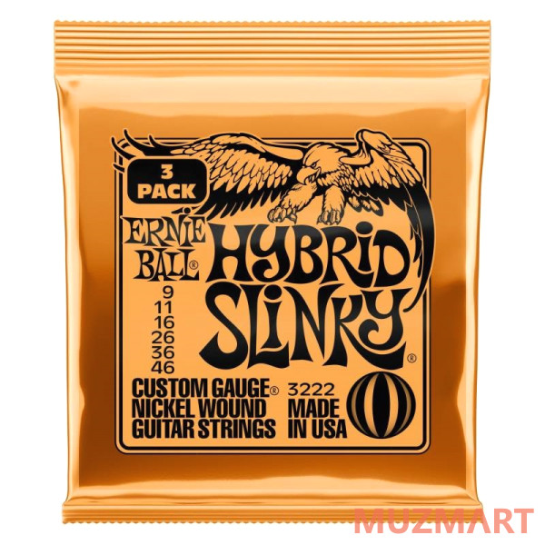 Ernie Ball 3222 Струны для электрогитары, набор из 3х комплектов