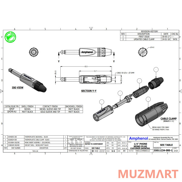 Amphenol QM2P Кабельный разъем