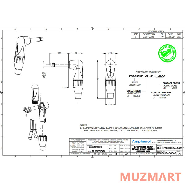 Amphenol TM2RJ Кабельный разъем mono