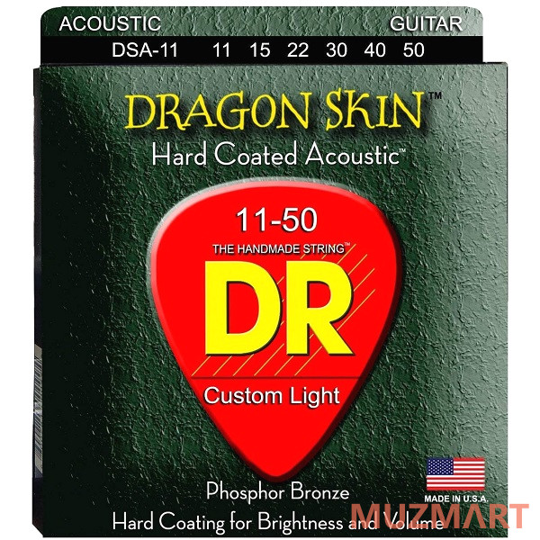 DR DSA-11 DRAGON SKIN Струны для акустической гитары