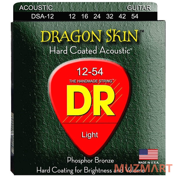 DR DSA-12 DRAGON SKIN Струны для акустической гитары