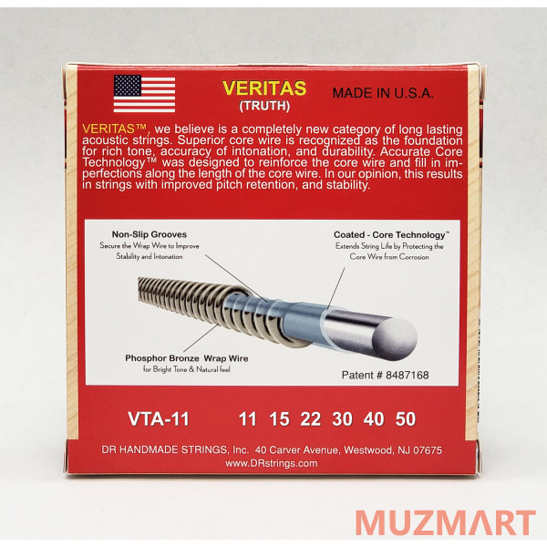 DR VTA-11 VERITAS Струны для акустической гитары