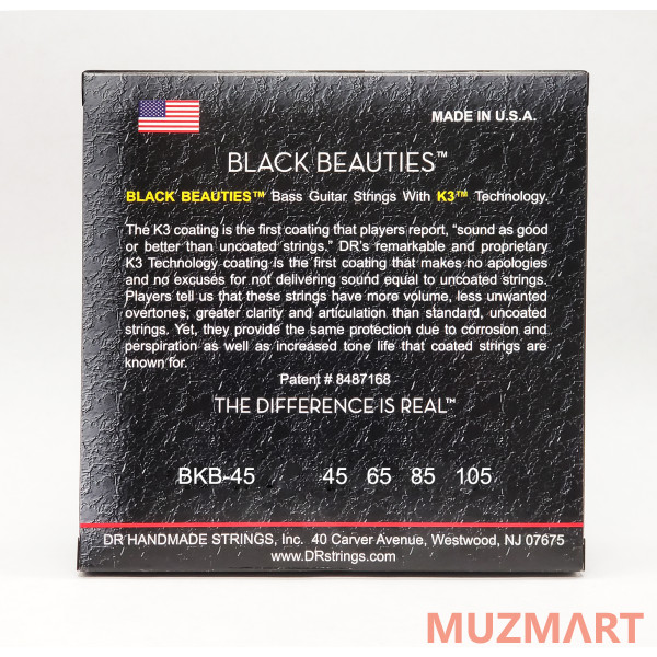 DR BKB-45 BLACK BEAUTIES Струны для бас-гитары