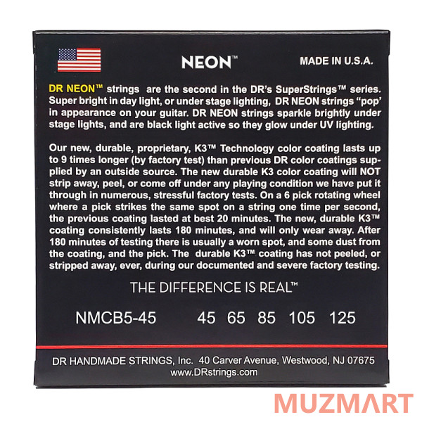 DR NMCB5-45 - HI-DEF NEON Струны для 5-струнной бас-гитары