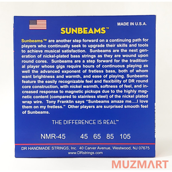 DR NMR-45 SUNBEAM Струны для 4-струнной бас-гитары