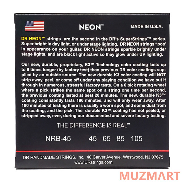DR NRB-45 HI-DEF NEON Струны для бас-гитары